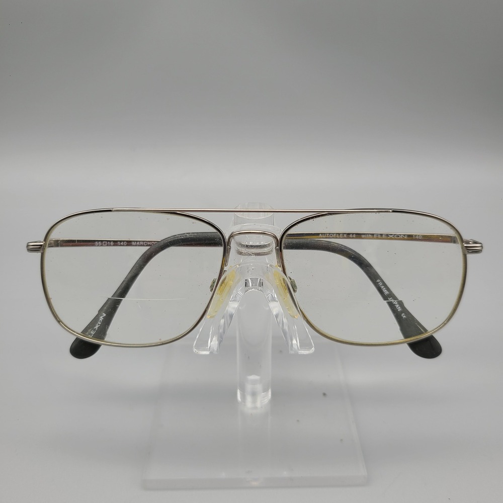 Marchon Autoflex 44 Aviator Eyeglasses Silver Flexon 55-16-140 Japan Natural